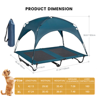 Lit pour chien surélevé de refroidissement portable en plein air avec tente amovible pour le camping, la randonnée et la plage.