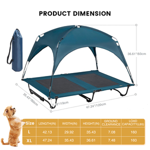 Cama para perros elevada de refrigeración portátil para exteriores con tienda extraíble para acampar, senderismo, viajes a la playa, cómodo lugar de descanso para mascotas - Product Image 3