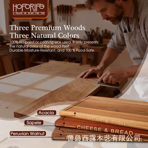 Ensemble de planches à découper en bois d'acacia Xilu en forme de livre avec support de rangement et évier pour viande, poisson, légumes, fromage, pain - Product Image 5