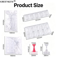 Support d'affichage pour ongles en acrylique transparent non magnétique, coloré et réutilisable, pour 5/10 faux ongles