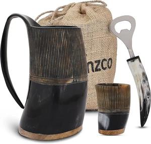 Taza de cuerno para beber de búfalo Natural de diseño único, uso de la mejor calidad para fiestas, tazas de cerveza de café pagano Wicca - Product Image 5