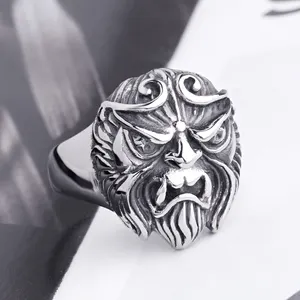 แหวนวินเทจของผู้ชาย Steampunk โกธิคสัตว์ลิงแหวนกษัตริย์