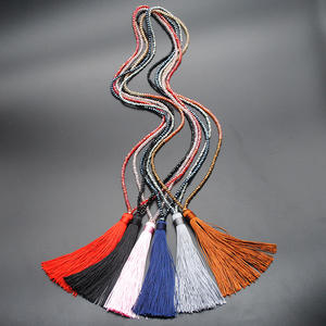 Цветная Бархатная подвеска с кристаллами, ожерелье, цепочка для свитера, подвеска со стразами, женское длинное ожерелье с кисточками - Product Image 4