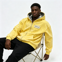 OEM Maßgeschneiderter 100% Baumwoll-Hoodie mit Reißverschluss, Handgefertigter Perlen-Bestickter Logo-Aufdruck, Kariert Gefüttert, Streetwear Kapuzenpullover