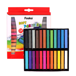FOSKA <span class=keywords><strong>Pastels</strong></span> professionnels doux et faciles à estomper, 12/24 couleurs, pour le bureau, l'école, le dessin et la peinture - Product Image 1