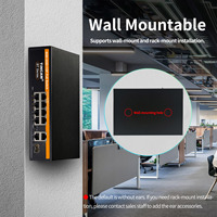 TINCAM OEM SKD Switch PoE Gigabit Inteligente de 8 Puertos, 2 Uplinks de 1000M, 1 SFP, 802.3 BT, Potencia de 200W, VLAN, Switch de Red para Cámaras IP CCTV