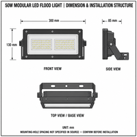 Projecteur LED extérieur, lampe de sécurité pour parking, entrepôt, chantier