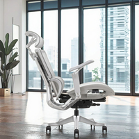 Chaise de bureau ergonomique en tissu moderne et tendance, base en alliage d'aluminium, pivotante, soutien lombaire réglable, chaise certifiée