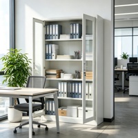 Archivador Metálico Desmontable al por Mayor para Fabricantes, Gabinete de Almacenamiento de Oficina con Puerta de Vidrio y Cerradura para Escuelas y Empresas
