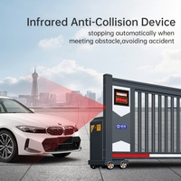 Portail coulissant automatique Zhanjiang FM-112 en alliage d'aluminium gris, design moderne, profil de guidage cantilever, durable, écologique, pour écoles