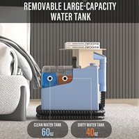 Aspirateur professionnel pour tapis avec moteur puissant de 400 W, réservoir d'eau de 1800 ml, extracteur de nettoyage en profondeur pour canapé et tapis