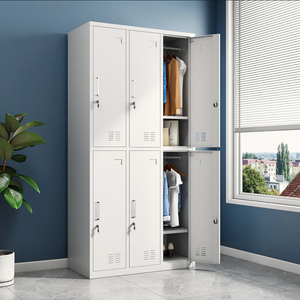 Tủ sắt 6 cánh, tủ quần áo, tủ đựng đồ có thể tùy chỉnh với khóa chìa khóa, dùng cho thương mại - Product Image 3