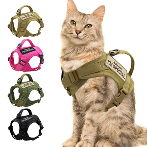 Tanpa tarikan kustom jaring lembut dapat disesuaikan nilon berjalan rompi hewan peliharaan taktis besar kucing anjing <span class=keywords><strong>Harness</strong></span> untuk anjing kecil dengan pegangan kontrol - Product Image 1