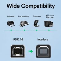 Câble USB Type B 2.0 pour imprimante d'étiquettes Canon Epson HP ZJiang, imprimante DAC USB, 0,5 m - 3 m, câble d'imprimante/scanner Type C