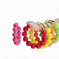 Boucles d'oreilles créoles géométriques en acrylique plaqué or 12 couleurs, style coréen KIKI, tendance, pour filles, douces, pour fêtes et mariages, pour femmes