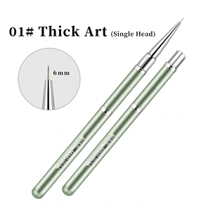 Ensemble de 8 pinceaux à ongles rétractables à double tête, manche en métal givré, fibres flexibles pour la manucure en salon - Product Image 6