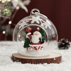 Kg Xmas Bron Fabriek Bolas De Navidad Sublimatie 8Cm Glas Transparant Holle Kerstballen Kerstversiering Kerstballen