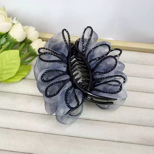 French autumn and winter new style tulip ball clip temperament fashion elegant mesh cloud medium grab clip hairpin headdress - Product Image 3