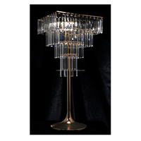 Support lumineux de décoration d'allée de mariage de haute qualité, élégant lustre doré, centres de table pour fournitures de mariage
