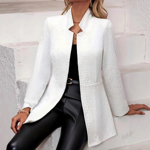 <span class=keywords><strong>Blazer</strong></span> transpirable tejido de Color sólido elegante para mujer transfronteriza con <span class=keywords><strong>plataforma</strong></span> independiente de comercio exterior europeo y americano - Product Image 4