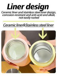 12oz camarade tasse à vide Portable déplacer tasse à café tasse à eau en acier inoxydable garçons et filles boîte blanche voyage gobelet tasses en céramique - Product Image 3