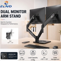 Bras de moniteur en acier laminé à froid Zeno, 17-32 pouces, prend en charge plusieurs écrans, bras de moniteur double, support de bureau, support double écran DF200