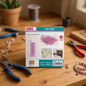 Perline ILAN Abalorio da 8 mm viola per la creazione di gioielli e forniture artigianali - Product Image 2