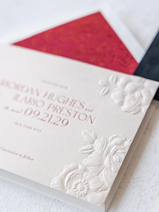 Invitations de mariage de luxe élégantes avec design personnalisé de pétales de fleurs et de feuilles, gaufrage sculpté, cartes RSVP <span class=keywords><strong>en</strong></span> feuille d'or gaufrée - Product Image 4
