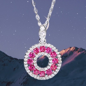UM-Jewelry สร้อยคอจี้เงินแท้ 925 ประดับไพลินทรงกลมสีน้ำเงิน ดีไซน์หรูหราสำหรับผู้หญิงผู้ชาย ฉลองวันครบรอบ - Product Image 4