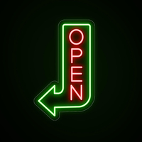 Flex DIY Neon Open Message Light up Led Neon Sign Lights para tiendas de negocios