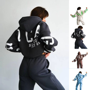 <span class=keywords><strong>Ensemble</strong></span> de pulls à manches longues pour femmes, personnalisable en gros, décontracté et tendance, imprimé, épaissi et polyvalent - Product Image 2