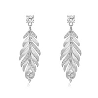 Boucles d'oreilles pendantes en moissanite brossée pour femme, style long, charmantes, luxe léger, en argent massif 925