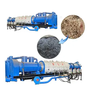 Estufa de carbonización de tambor continuo automático sin humo ambiental Horno de carbonización de horno de carbón de biomasa Biochar