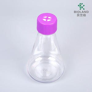 Bioland Fiole Erlenmeyer conique stérile jetable 500 ml en PETG avec bouchon à <span class=keywords><strong>membrane</strong></span> filtrante PTFE Suspension OEM ISO13485 ISO9001 - Product Image 3