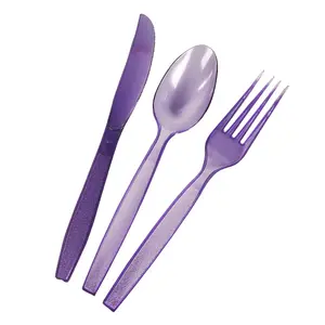 一次性刀叉勺塑料西餐刀叉透明餐具套装批发简约独立