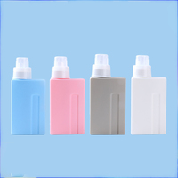 Bouteille de détergent à lessive en plastique carrée recyclable personnalisée de 1,25 L avec impression à l'écran pour shampooing, soin de la peau, sérum et lotion