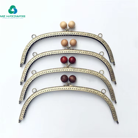MZhardware kualitas tinggi menangani dompet persegi bingkai tas aksesoris Hardware dompet buatan tangan DIY bahan anyaman pegangan bambu