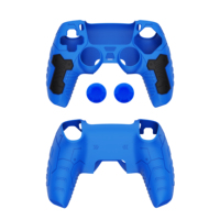 Coque de protection en silicone antidérapante bicolore pour manette, colorée avec deux capuchons de joystick à motifs multiples pour PS5 DualSense