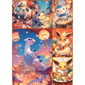 Álbum de Tarjetas A5 JPS con Diseño de Comida de Año Nuevo, Estilo <span class=keywords><strong>Pokémon</strong></span>, para Fiesta de Año Nuevo, con Purpurina Esmerilada y Estampado en Caliente, Caja Sorpresa de Tarjetas Coleccionables - Product Image 5