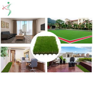 Décoration d'intérieur, tapis de gazon <span class=keywords><strong>synthétique</strong></span> en plastique, gazon artificiel avec base en ABS, tuile de gazon de 30x30 cm pour une utilisation en intérieur et en extérieur - Product Image 4