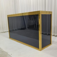 Comptoir de bar pliable en acrylique avec structure en acier inoxydable doré