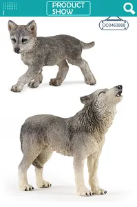 Figuras de animales salvajes de plástico para bebé, 4 modelos surtidos de goma, koala wolf