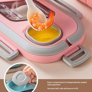 Lonchera Portátil de Doble Capa con Calentamiento por Microondas, Gran Capacidad, con Cubiertos para Estudiantes y Oficinas, con Asa - Product Image 5