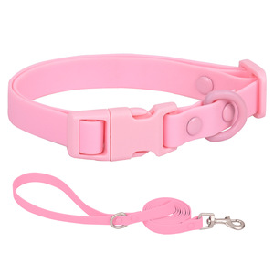 Pet Training Silikon halsband für wasserdichtes Hunde halsband für Outdoor Walk Control Hunde halsband mit starker Leinen befestigung - Product Image 1