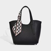 Sac à main bandoulière pour femme, motif grain de litchi, style minimaliste, forme panier, durable, léger, portable, avec bouton, imperméable, Nouveauté 2026