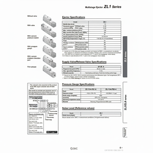 Pièces pneumatiques de l'éjecteur à plusieurs étages SMC Pneumatics ZL112A - Product Image 1