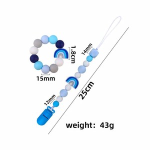 Caliente Arco Iris cuentas de silicona bebé dentición chupete Clip mordedor pulsera <span class=keywords><strong>cochecito</strong></span> sonajero <span class=keywords><strong>cochecito</strong></span> Juguetes - Product Image 5