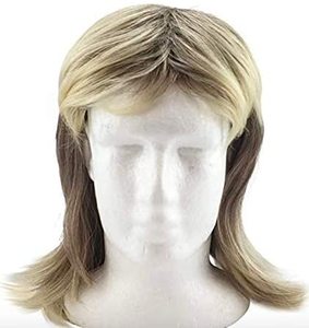 Parrucca Esotica MPW-0614 in Poliestere Monofilamento per Uomo, Costume da Hippie Anni '70 '80, Stile Mullet Tiger King Joe, per Halloween - Product Image 2