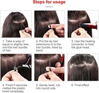 Kit professionnel de pose d'extensions capillaires à la kératine avec fer à fusionner à température réglable pour une tenue forte