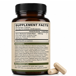 Complément Alimentaire Biologique Multi-Champignons en Capsules – Améliore l'Immunité – Certifié – Durée de Conservation 24 Mois – Capacité de Bouteille Personnalisable - Product Image 4